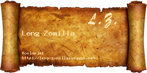 Leng Zomilla névjegykártya